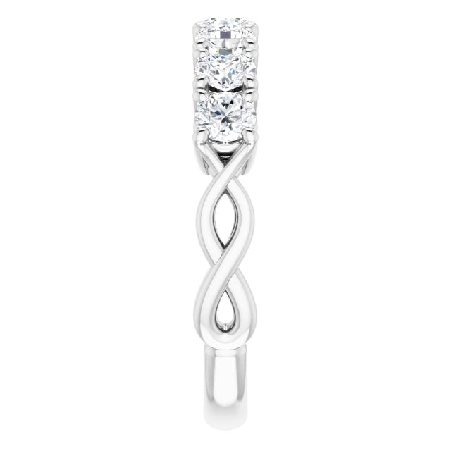 1.00 ct. Round Cut Diamond Wedding Band 7 Stone Anniversary Ring-VIRABYANI